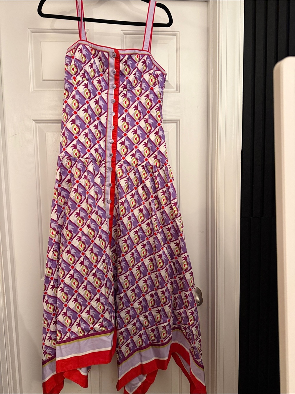 FARM Rio Purple, Red & White Printed Midi Dress